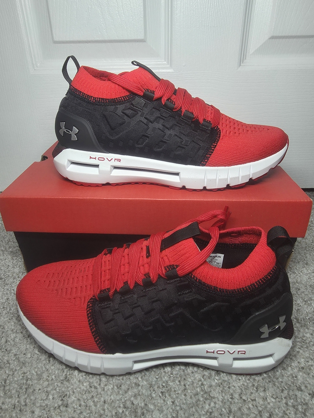 Under Armour Men’s HOVR Red and Black Athletic Sneakers